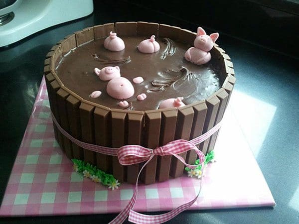 pigs in mud cake