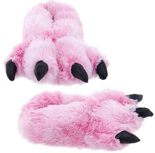 pink bear feet slippers