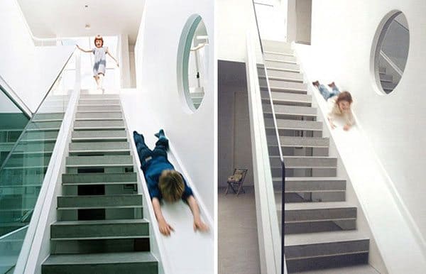 stairs with slide