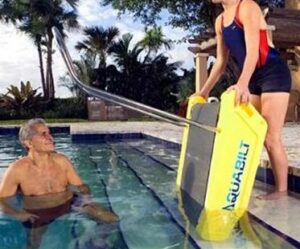 swimming pool treadmill into water