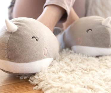 whale heated slippers