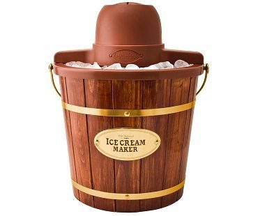 wooden bucket ice cream maker plain