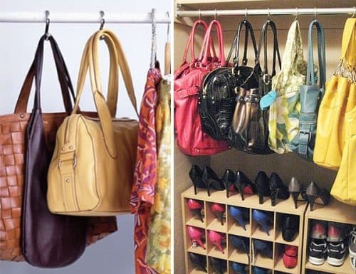Hang bags with shower hooks