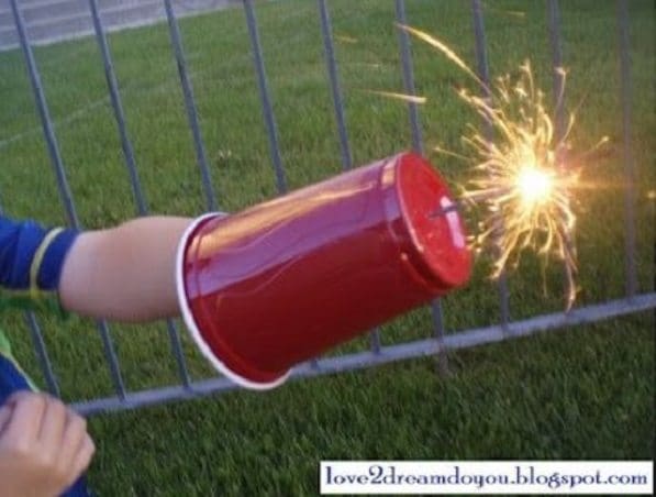 Plastic cup sparkler protector