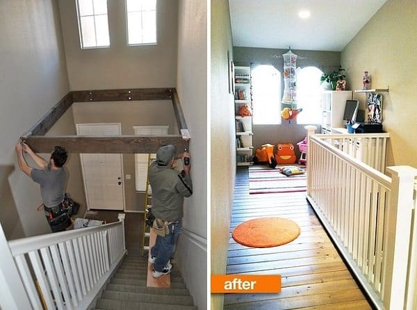 above stair case playroom