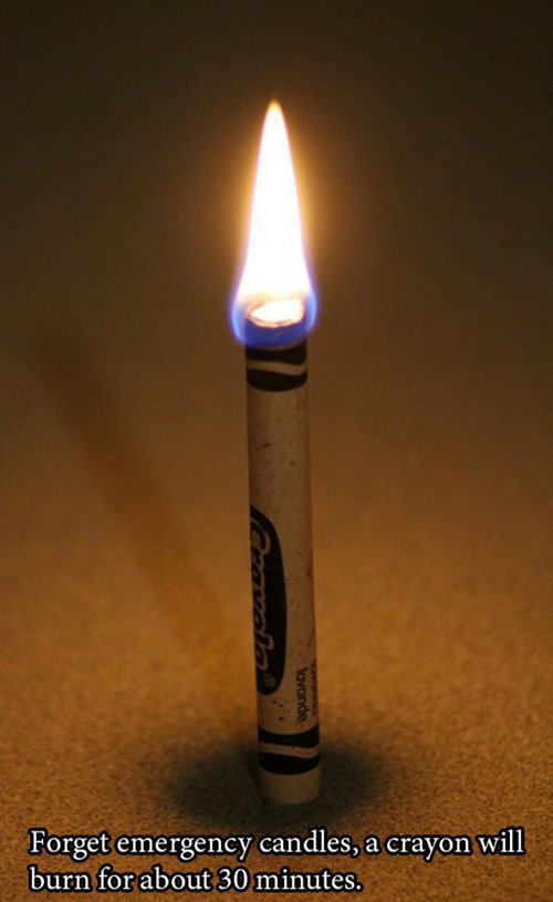 crayon burning like a candle