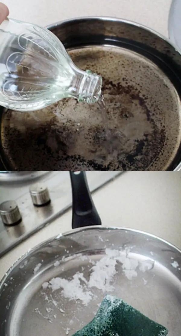 clean burnt pans