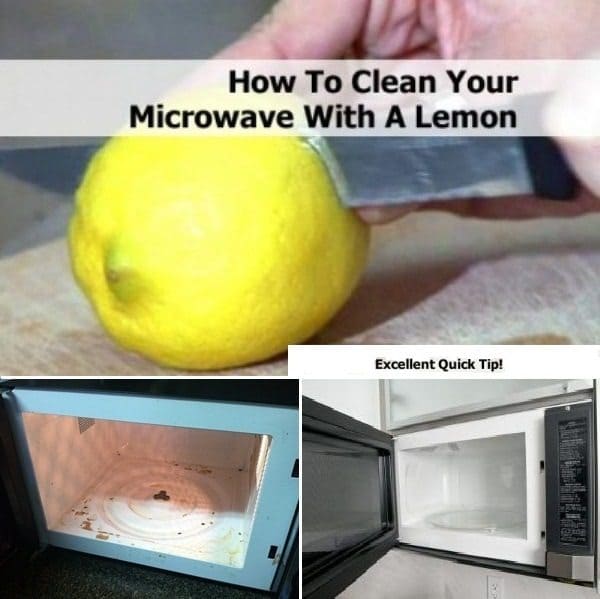 clean microwave with lemon