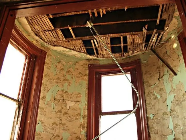 creepy mansion ceiling wood