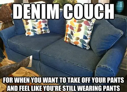 denim couch