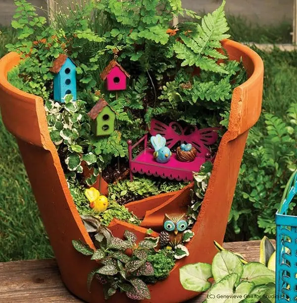 diy fairy garden birds