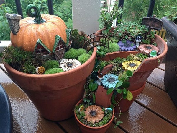 diy fairy garden pumpkin