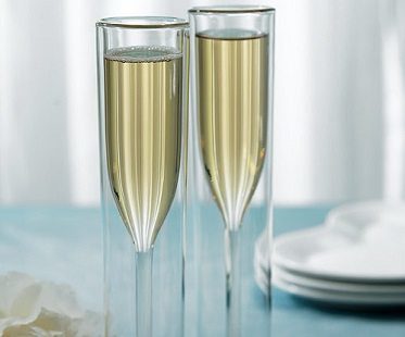 double walled champagne flute