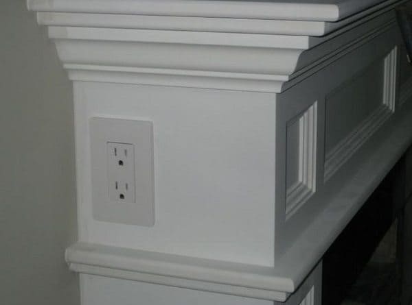 electric outlet on mantle