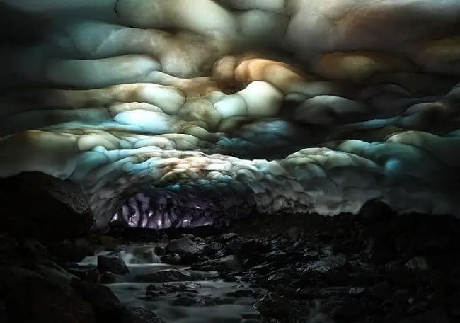 ice cave, russia purple