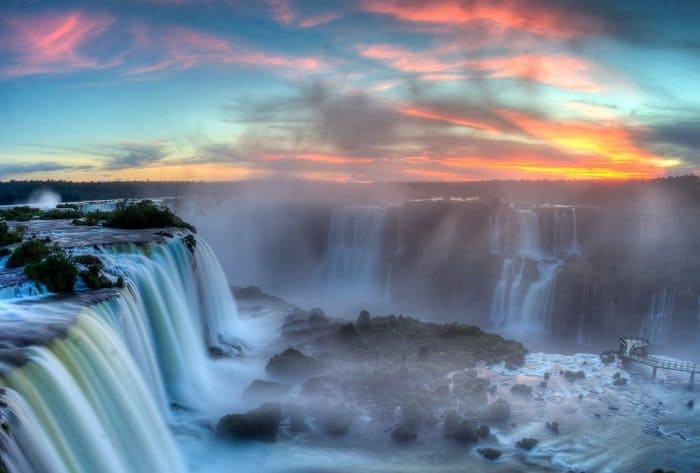 iguaza falls sunset