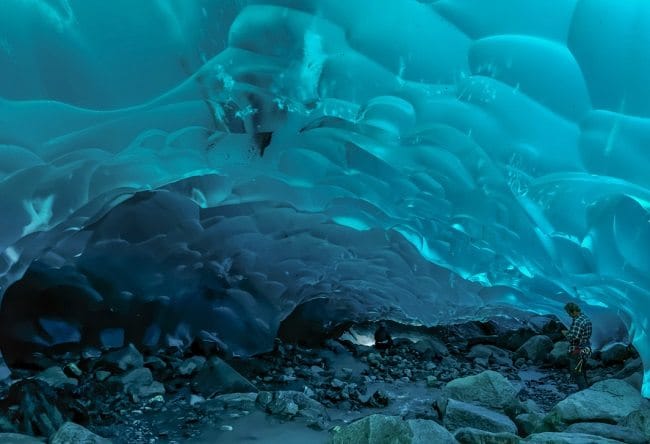 mendellhall glacier cave, alaska