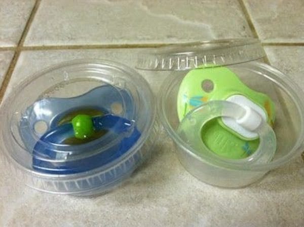 pacifiers in sauce to go containers