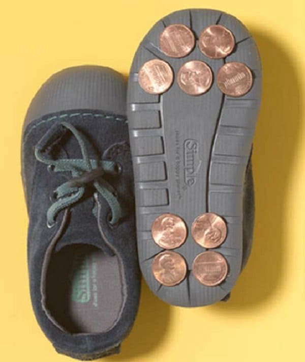 pennies as tap shoes