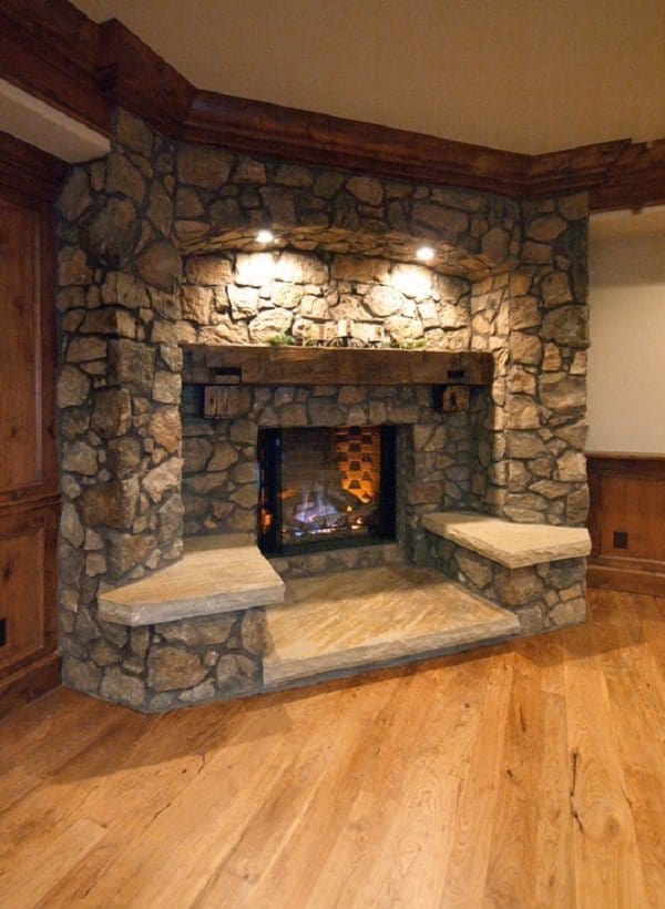 seating around fireplace