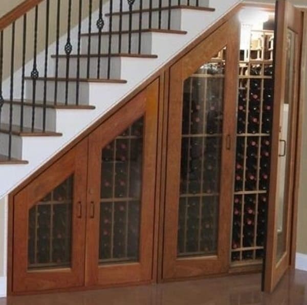 under stairs wine rack