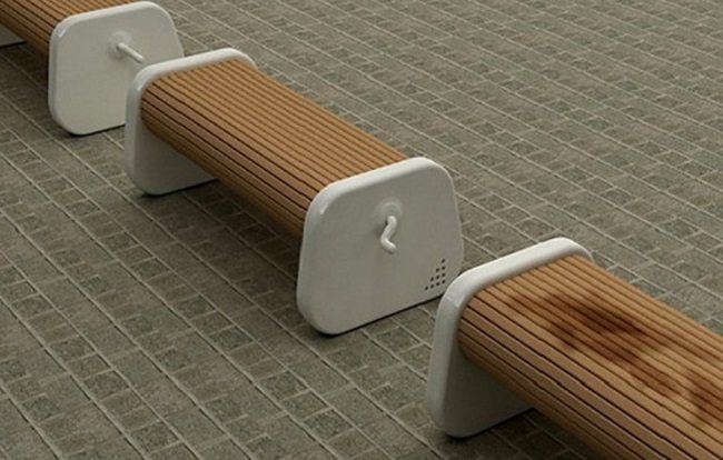 Benches that rotate to dry side