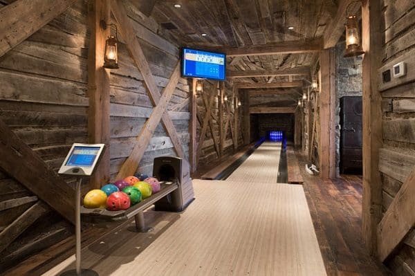 basement bowling alley