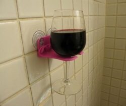 bathtub wine glass holder