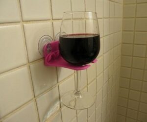 bathtub wine glass holder