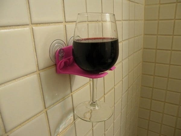 bathtub wine glass holder