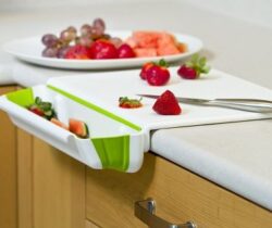 chopping board with scrap bin
