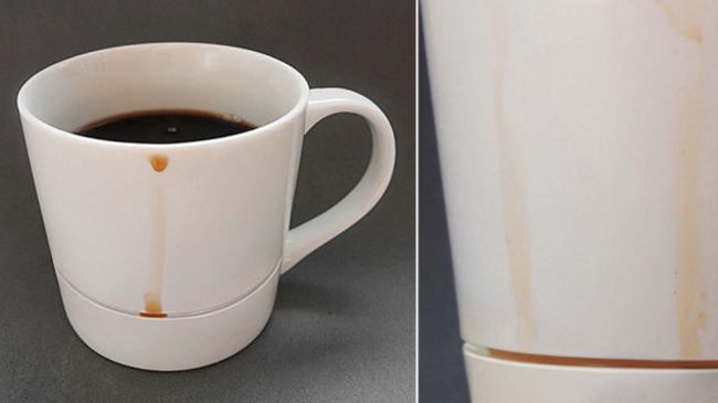 mug that catches drips with a groove