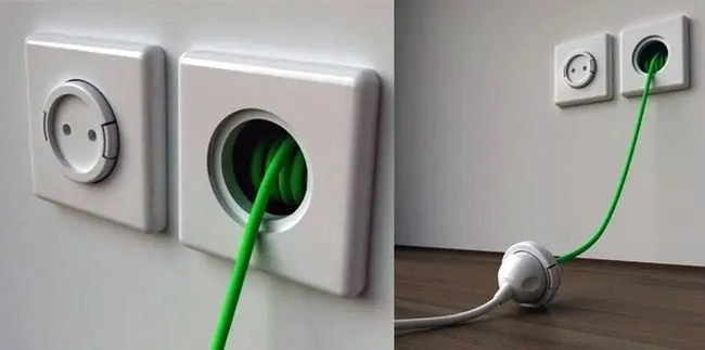 wall outlet that has an extension lead cable