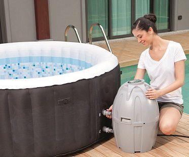 inflatable hot tub set up