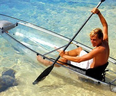 transparent kayak clear