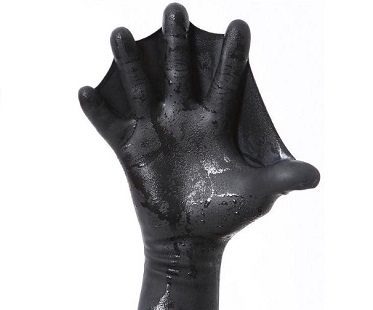 webbed swimming gloves hand