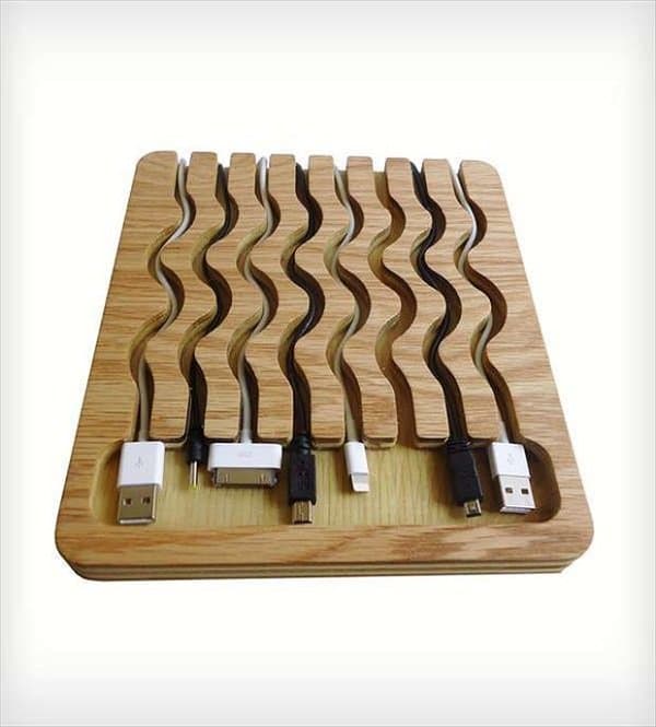 wooden cable tidy