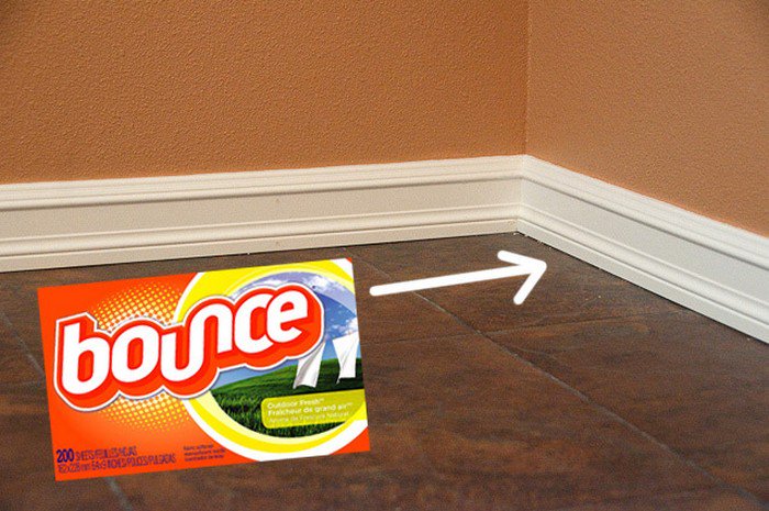 Keep your baseboards free of dust with dryer sheets