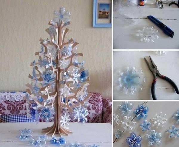 Plastic-bottle-snowflakes