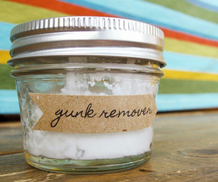 Remove sticker residue using baking soda and coconut oil