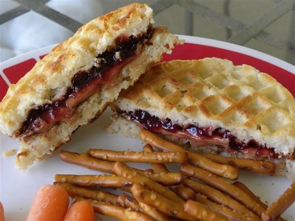 Swap sandwich bread with waffles for breakfast