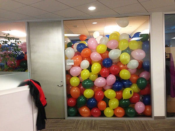 Throw a surprise balloon party