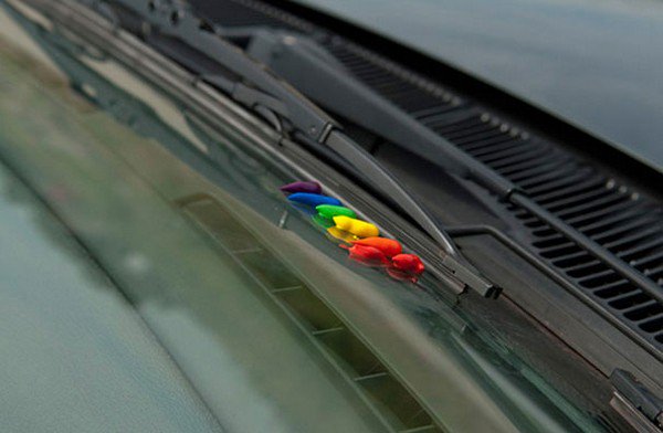 Turn windshield wipers into a rainbow paint