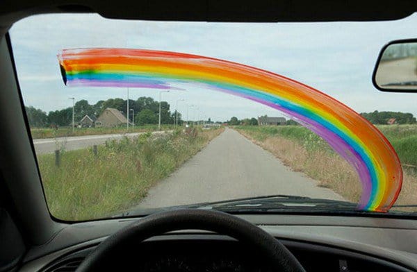 Turn windshield wipers into a rainbow