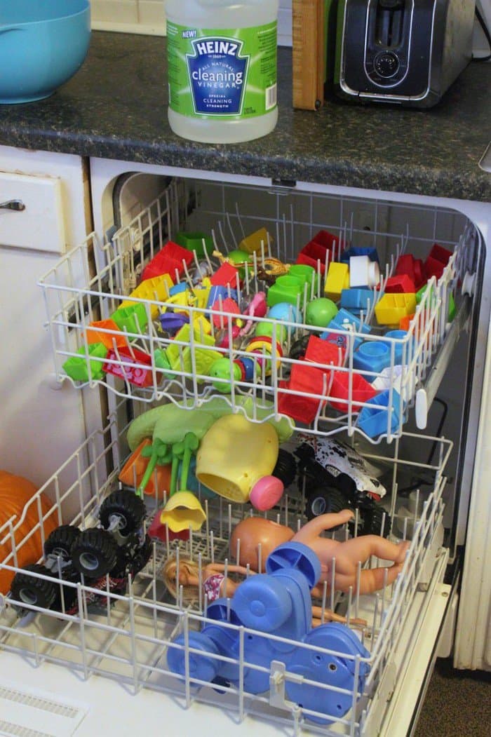 Use dishwasher to clean kids toys