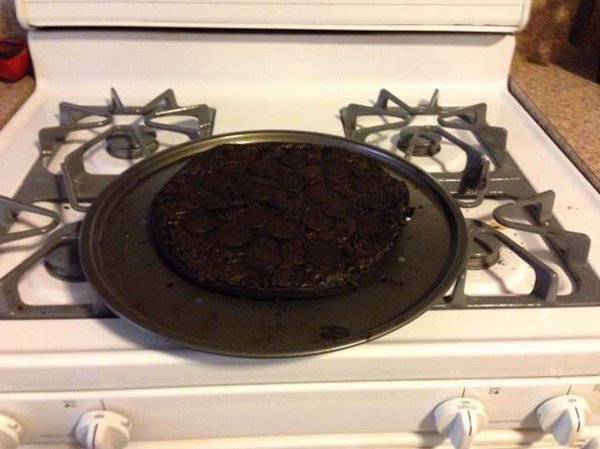 burnt pizza