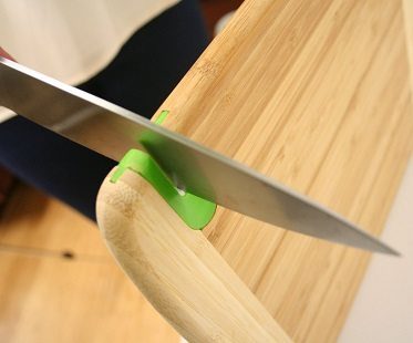 chopping board with knife sharpener knife