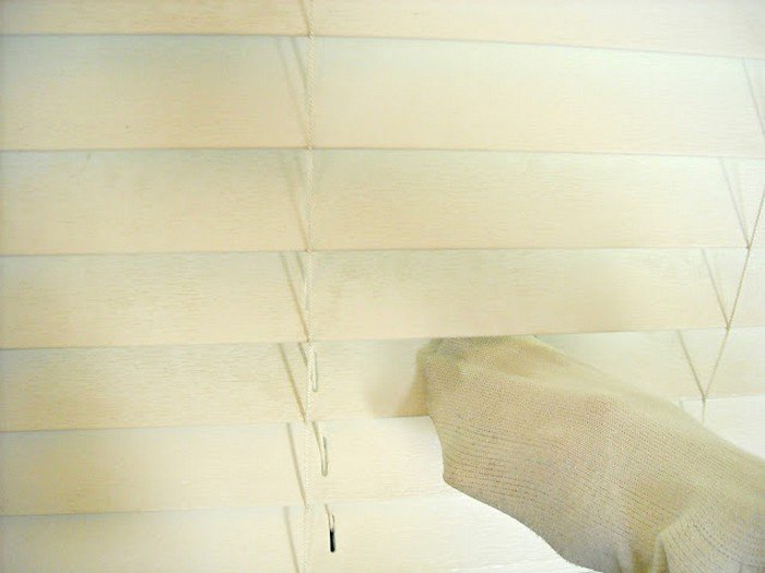 clean blinds with an old sock