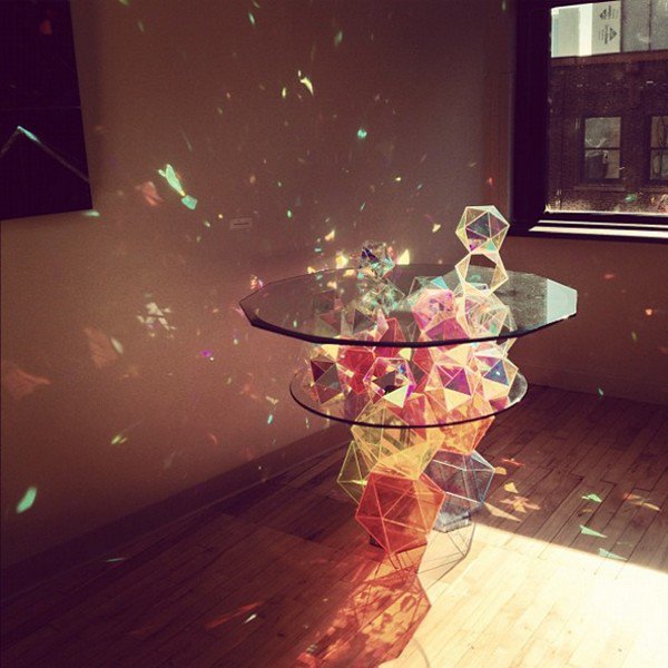 crystal cocktail table