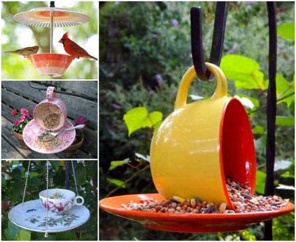 cup saucer bird feeder